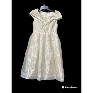 Jessica McClintock ivory baptism flower girl communion fancy dress 10
